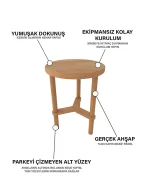 Çark Yan Sehpa | 35 x 35 cm - Görsel 5