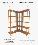 Karanfil Köşe Kitaplık | 90 x 90 cm - Görsel 5