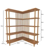 Karanfil Köşe Kitaplık | 90 x 90 cm - Görsel 4