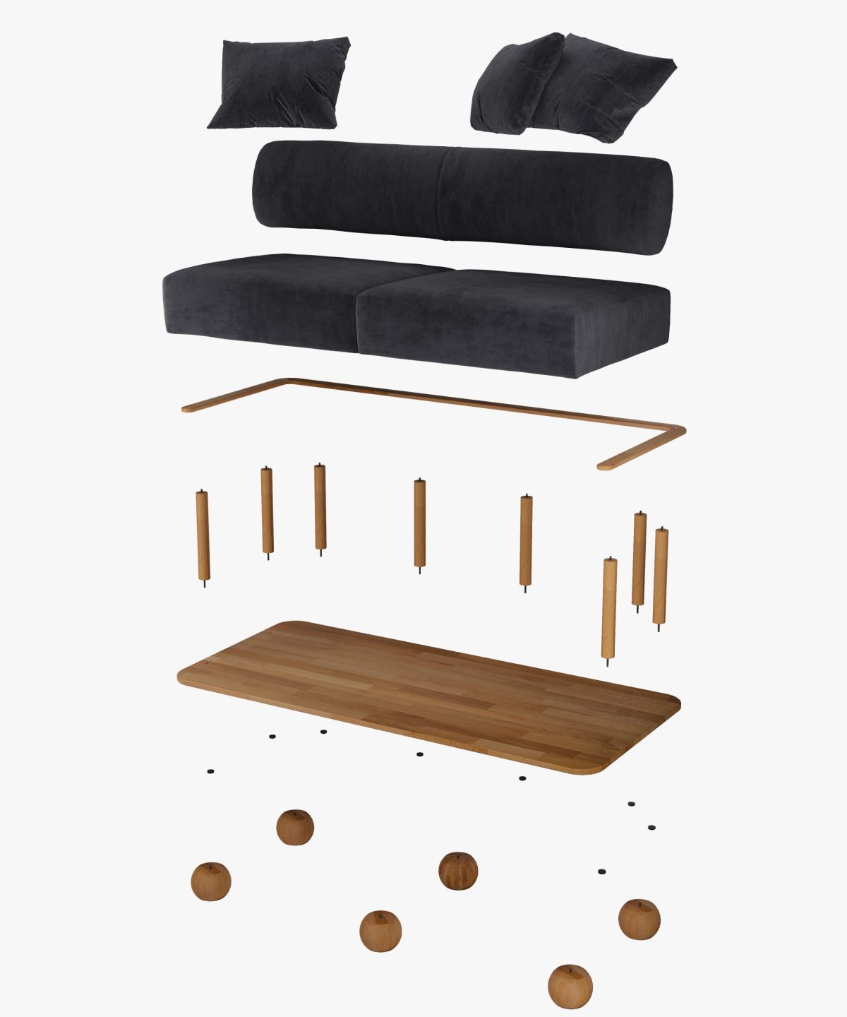 Lumos Üçlü Koltuk |  Kadife - Görsel 3