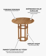 Cove Yemek Masası | 80x80 cm - Görsel 4